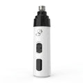 The PawPaw nail grinder — white cordless unit with a diamond-grit grinding head and two-speed switch.
